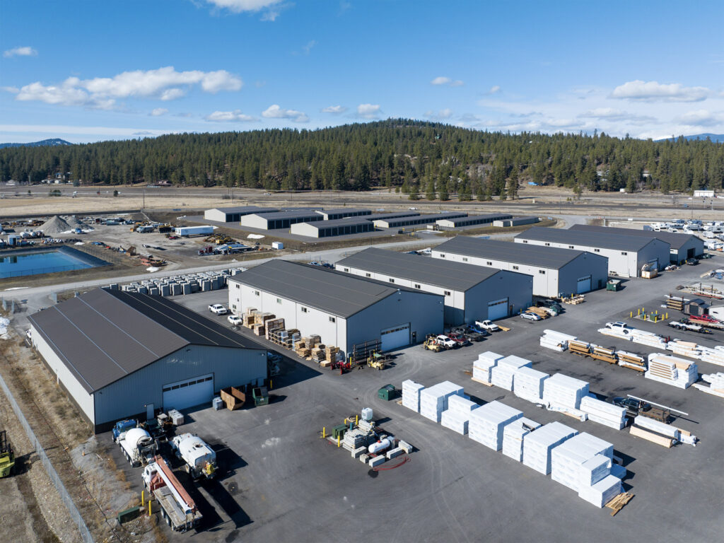 A photo of the back of the Metal America building complex in Post Falls, ID
