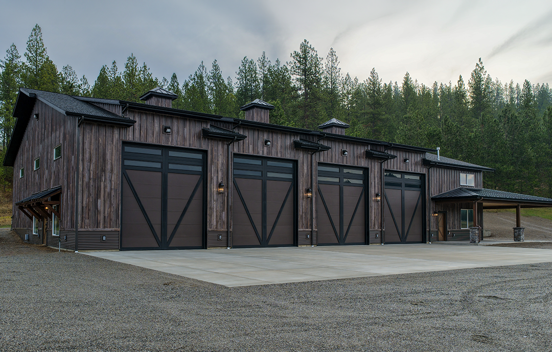 4 Bay Shop in Barnwood with Black Accents