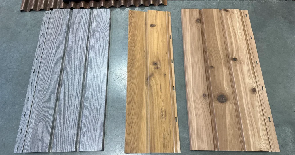 Metal roofing supplier displays their products