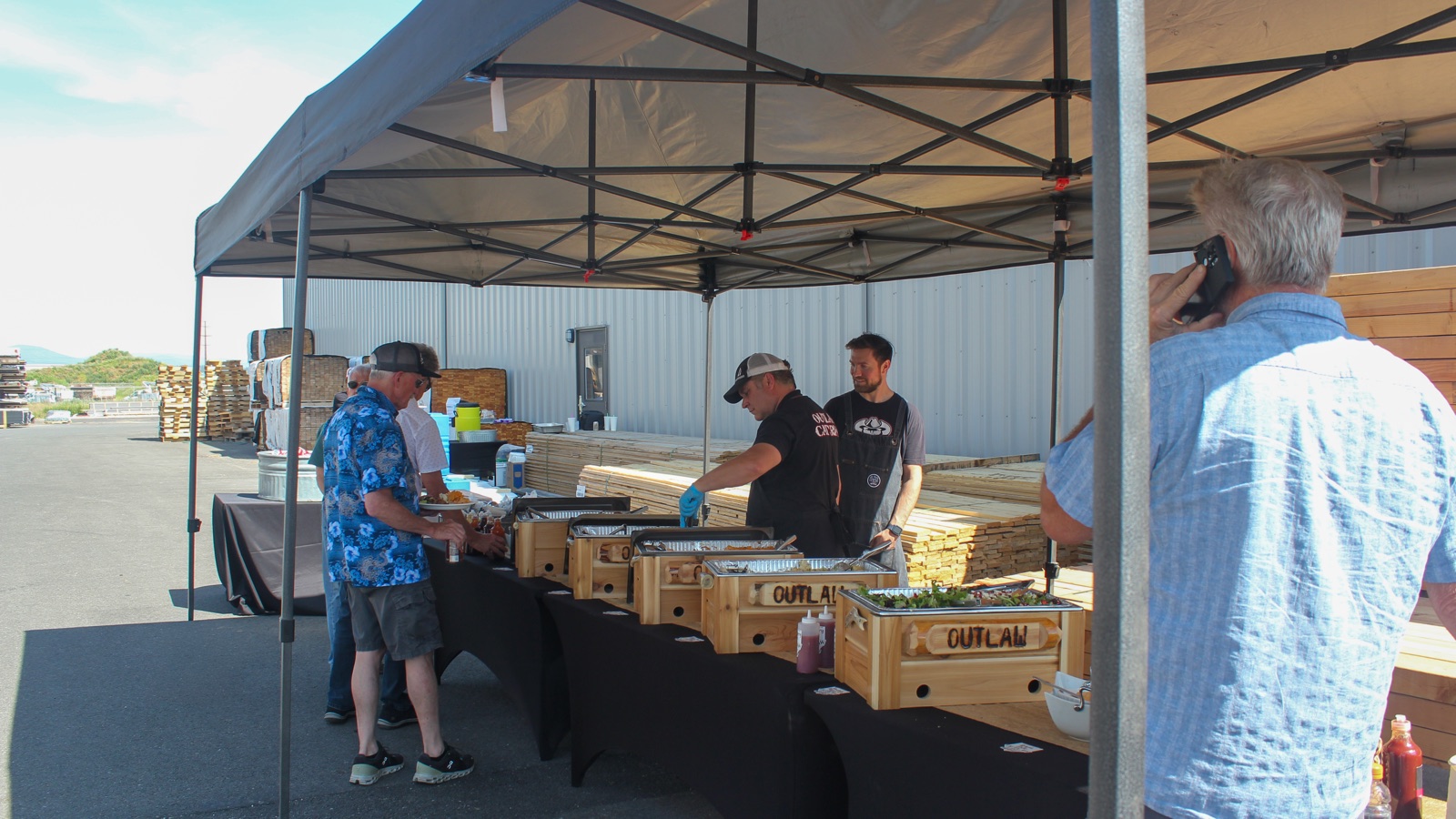 Outlaw BBQ serving guests at the Metal America Open House