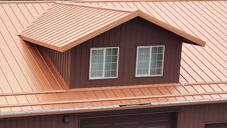 Close-up of a copper roof