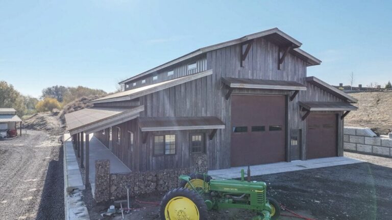 Event barn with Barnwood steel siding and a COR-TEN roof in Walla Walla, WA
